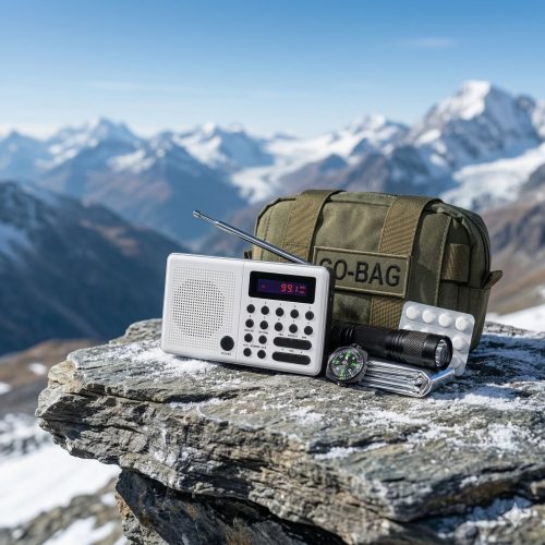 Radio przenośne ELTRA PLISZKA biała wysoko w górach