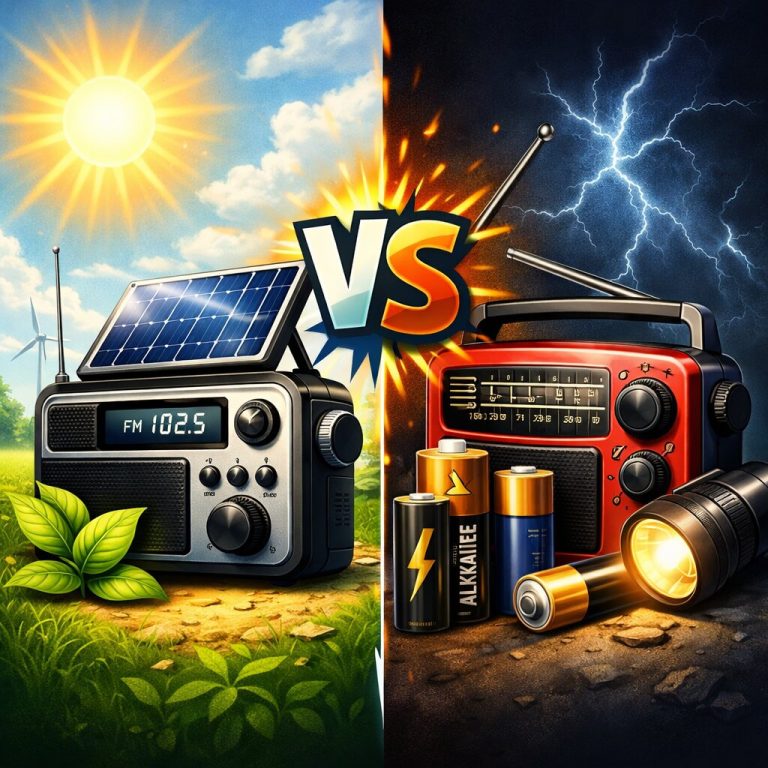 Radio z panelem słonecznym vs radio na baterie – co wybrać